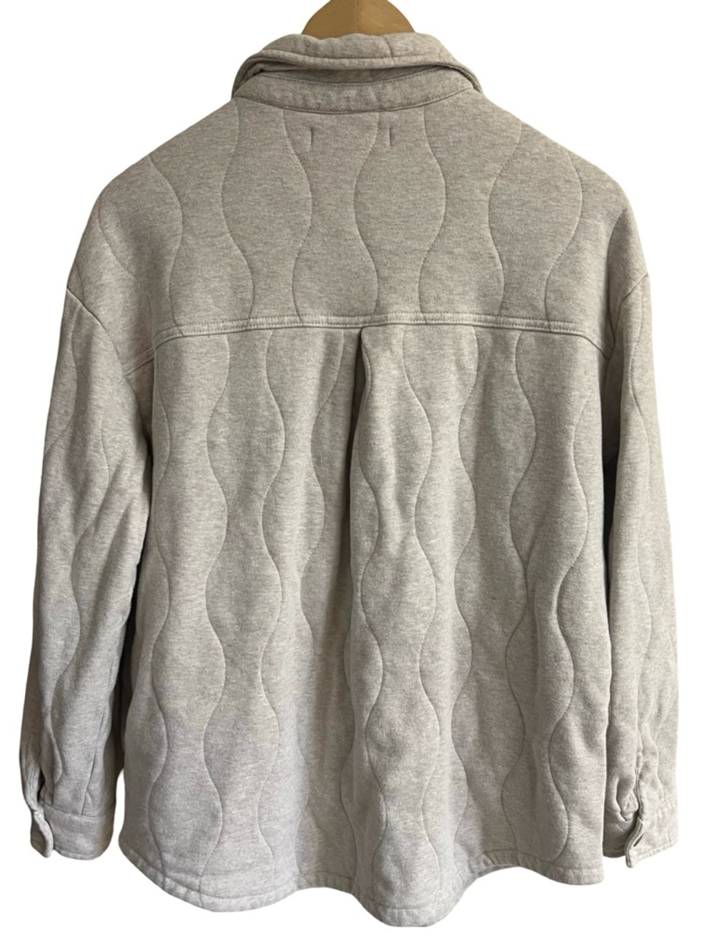 SPIRITUAL GANGSTER Wave Quilted Jacket‎ Shacket Beige Oatmeal Sz XS/S Yoga Cozy - Picture 4 of 10